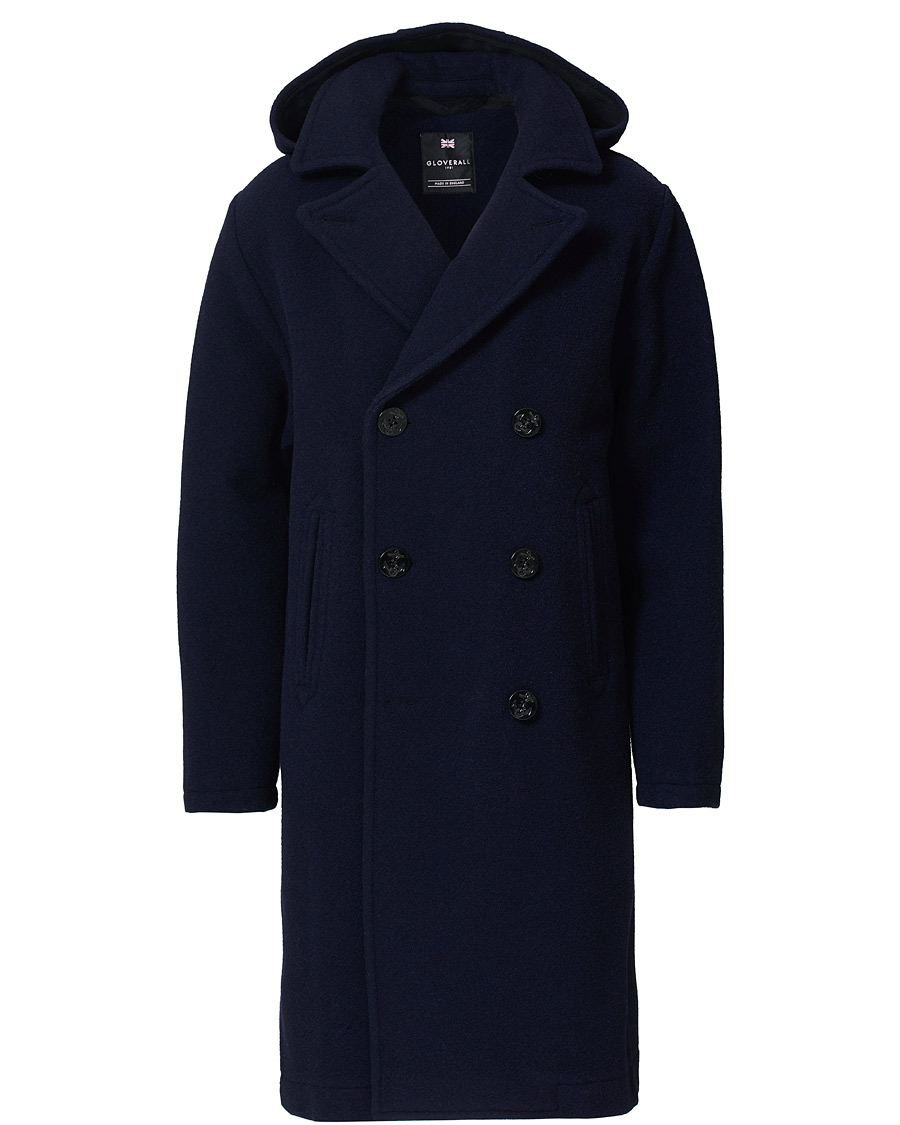 Heren | Jassen | Gloverall | Shakelton Long Peacoat Navy