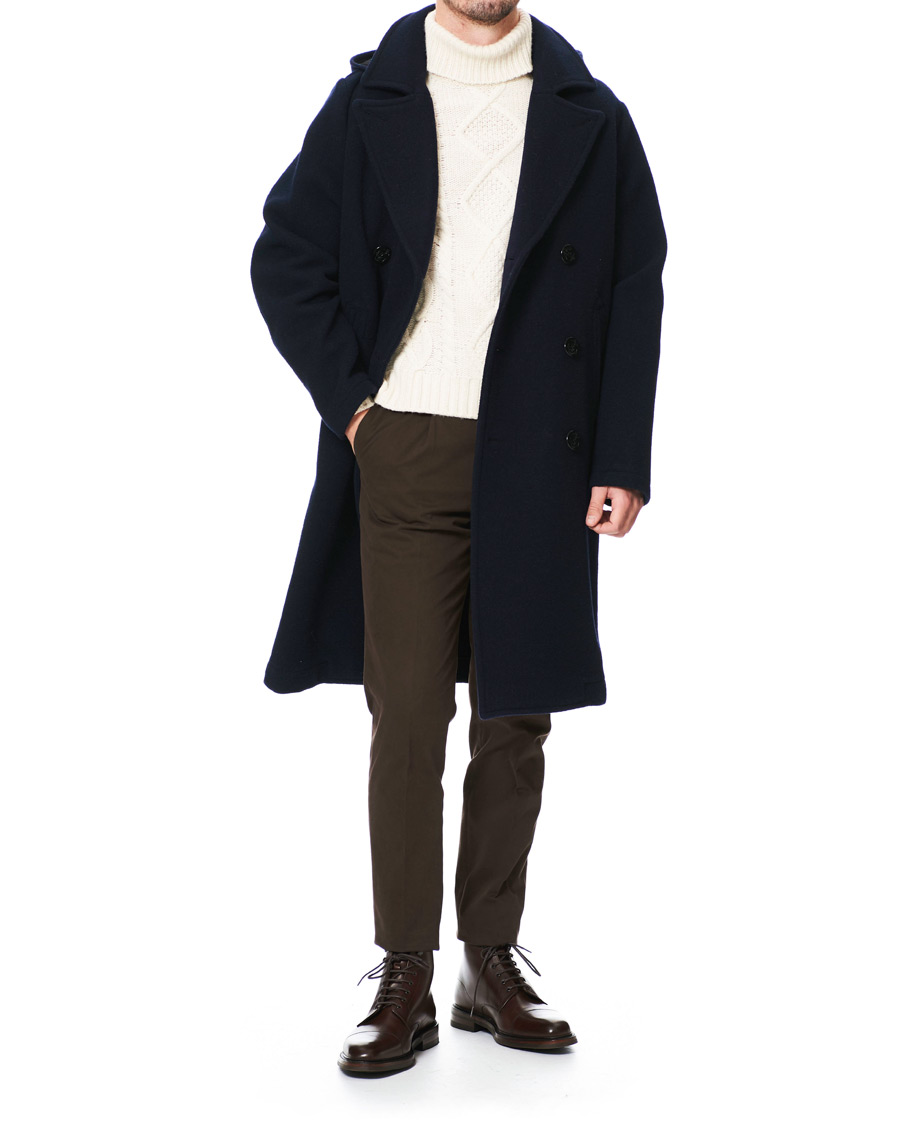 Heren | Jassen | Gloverall | Shakelton Long Peacoat Navy