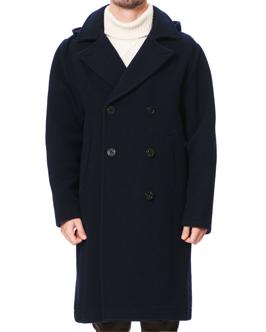 Heren | Jassen | Gloverall | Shakelton Long Peacoat Navy
