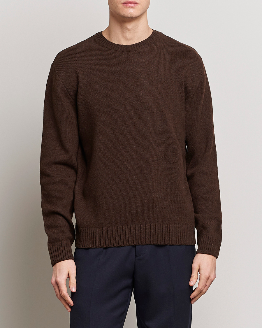 Heren | Gebreide truien | Colorful Standard | Classic Merino Wool Crew Neck Coffee Brown