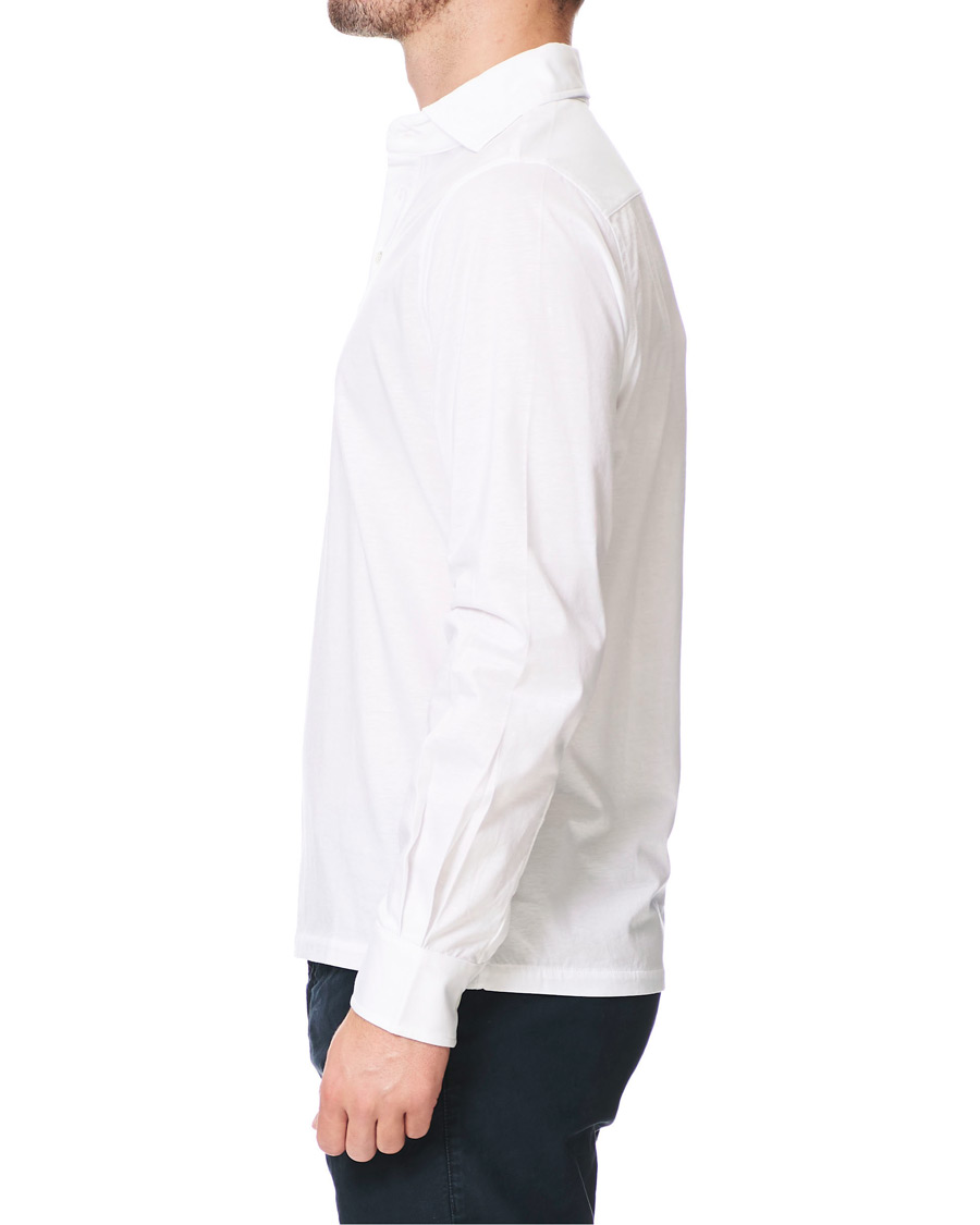 Heren | Overhemden | Stenströms | Cotton Popover Poloshirt White