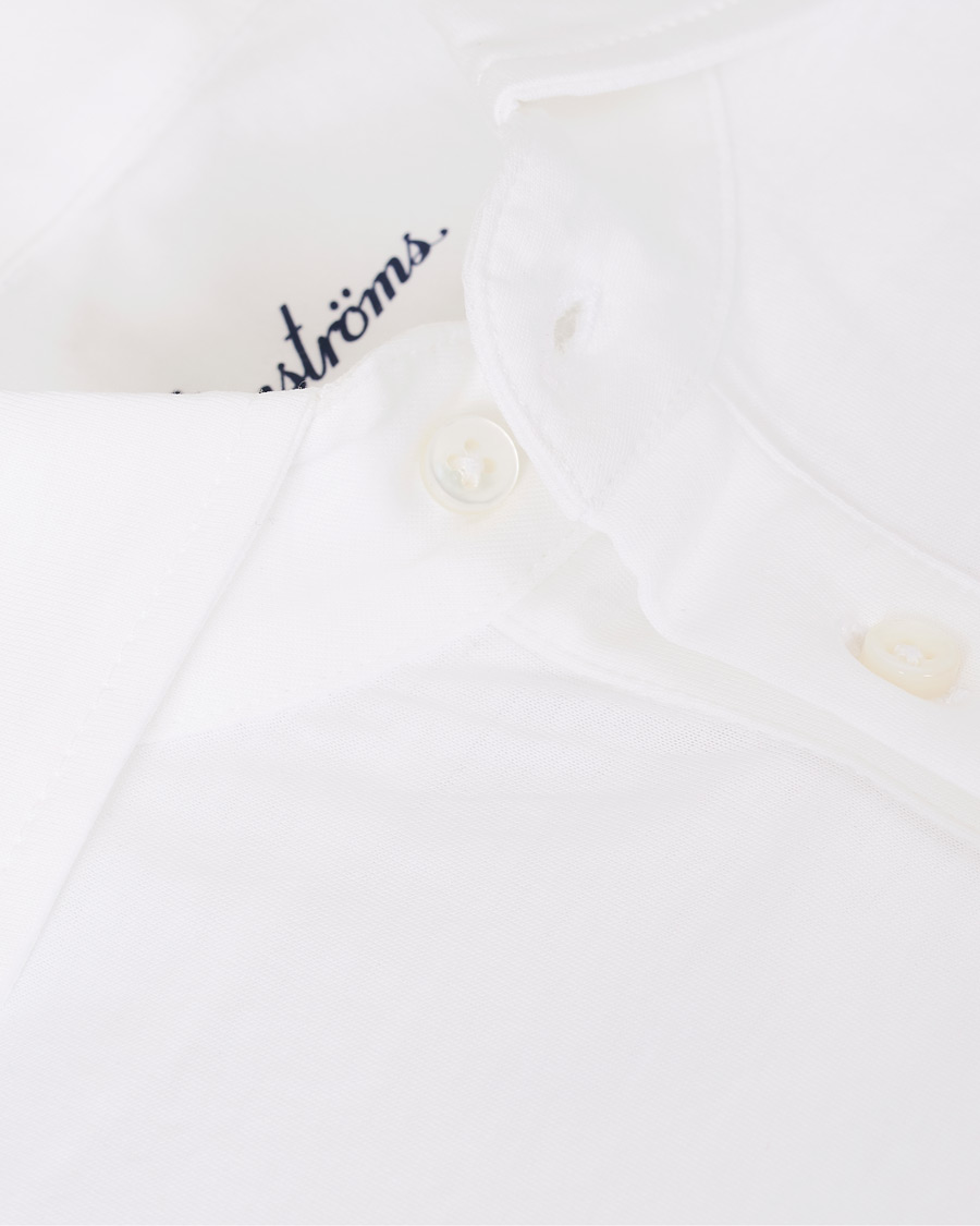 Heren | Overhemden | Stenströms | Cotton Popover Poloshirt White