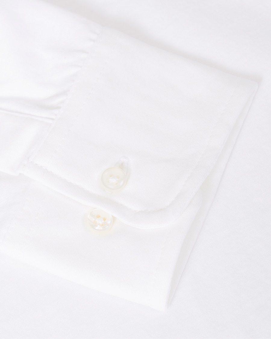 Heren | Overhemden | Stenströms | Cotton Popover Poloshirt White