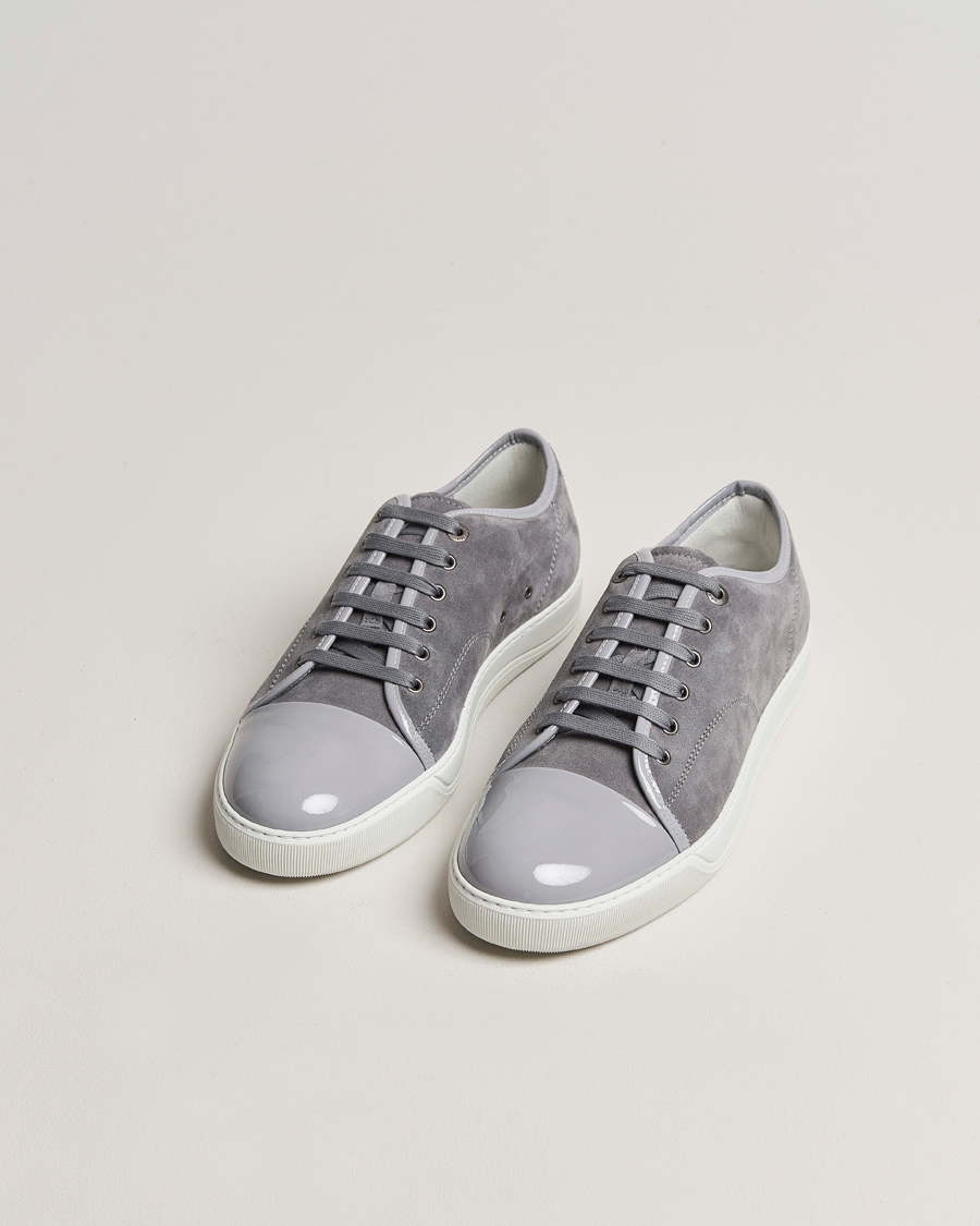 Men | Sneakers | Lanvin | Patent Cap Toe Sneaker Light Grey