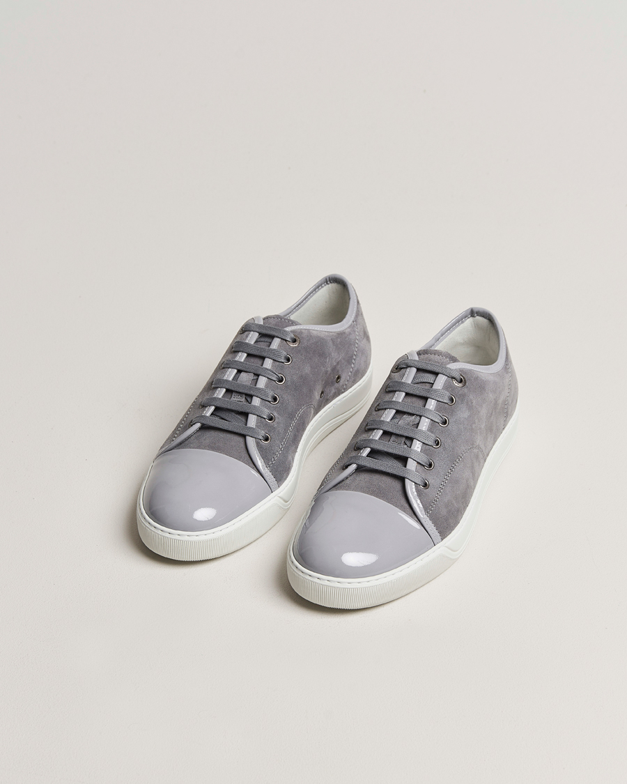 Heren | Lanvin DBB1 Patent Cap Toe Sneaker Light Grey | Lanvin | DBB1 Patent Cap Toe Sneaker Light Grey