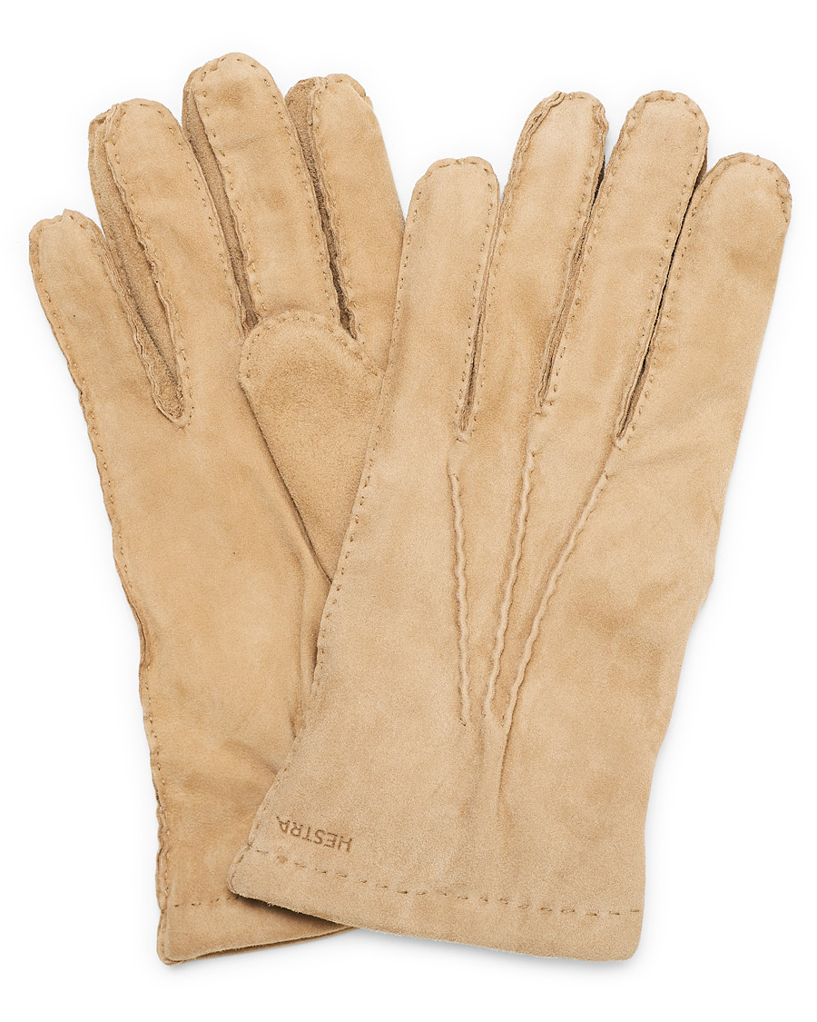 Heren | Hestra Arthur Wool Lined Suede Glove Camel | Hestra | Arthur Wool Lined Suede Glove Camel