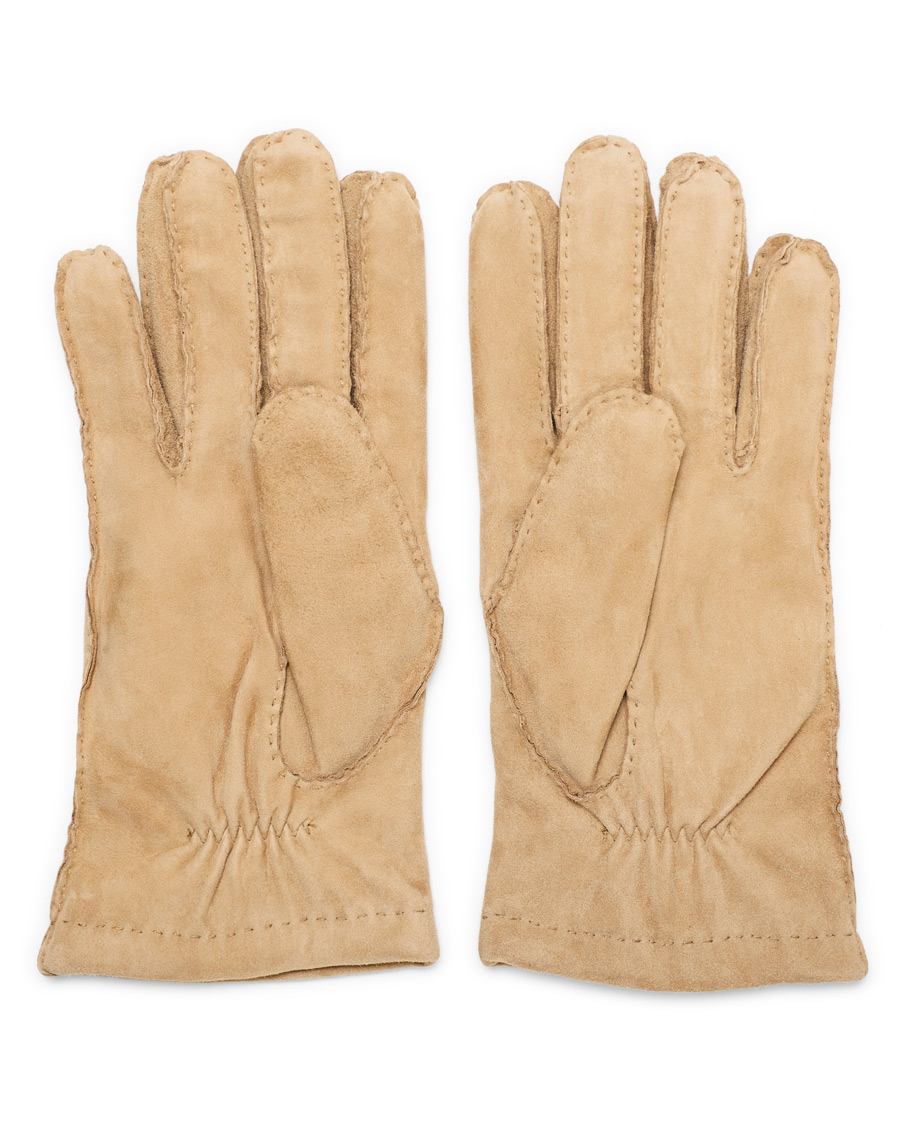 Heren | Hestra Arthur Wool Lined Suede Glove Camel | Hestra | Arthur Wool Lined Suede Glove Camel