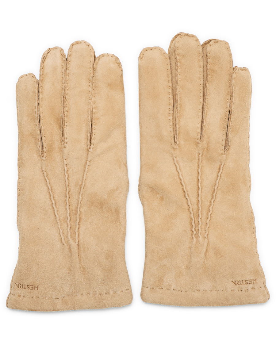 Heren | Hestra Arthur Wool Lined Suede Glove Camel | Hestra | Arthur Wool Lined Suede Glove Camel