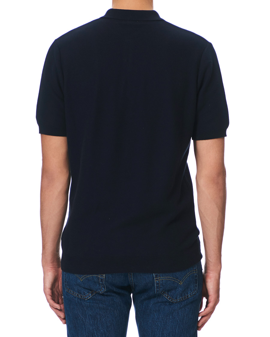 Heren | Polo's | Sunspel | Fine Texture Polo Navy