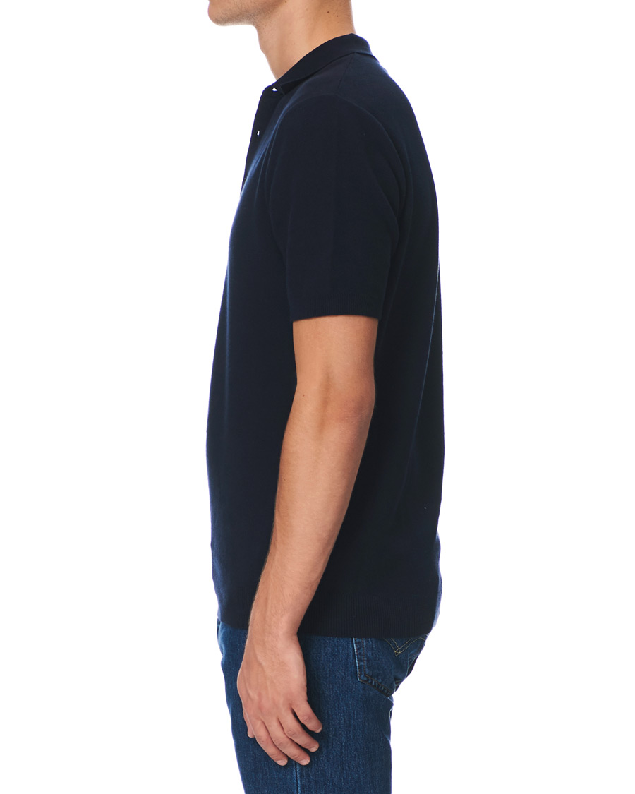 Heren | Polo's | Sunspel | Fine Texture Polo Navy