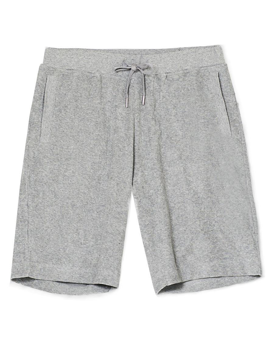 Heren | Korte broek | Sunspel | Organic Cotton Towelling Shorts Grey Melange