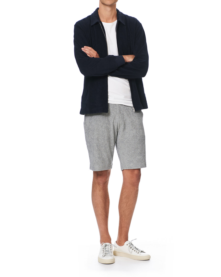 Heren | Korte broek | Sunspel | Organic Cotton Towelling Shorts Grey Melange