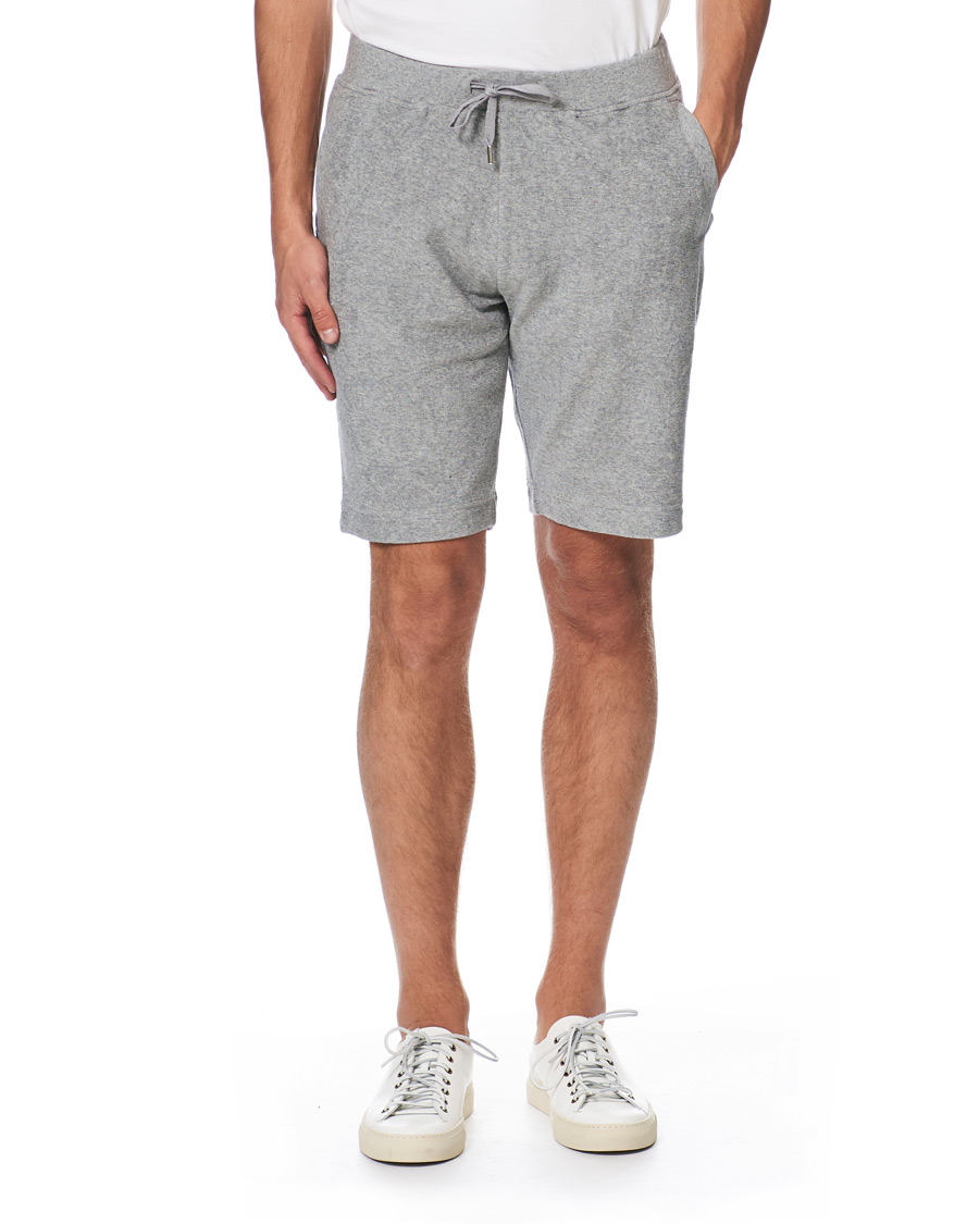 Heren | Korte broek | Sunspel | Organic Cotton Towelling Shorts Grey Melange