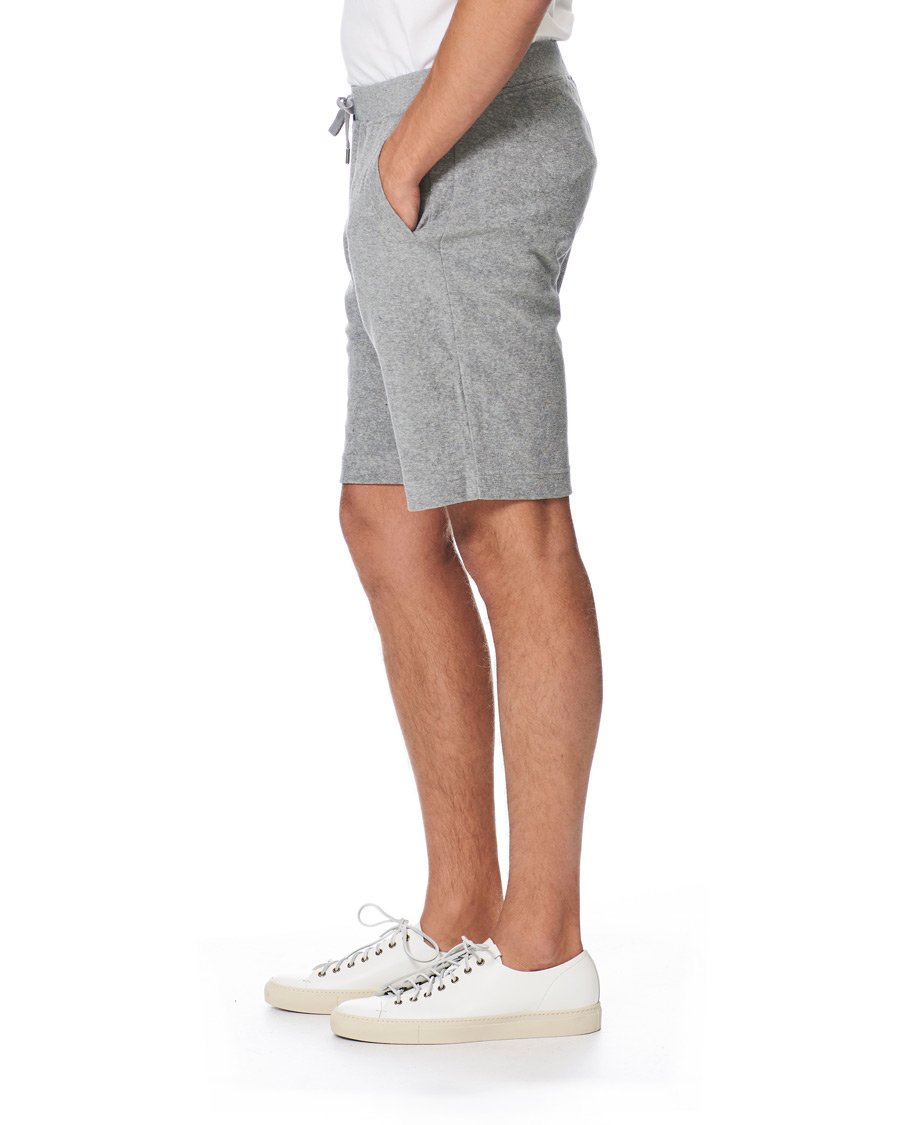 Heren | Korte broek | Sunspel | Organic Cotton Towelling Shorts Grey Melange