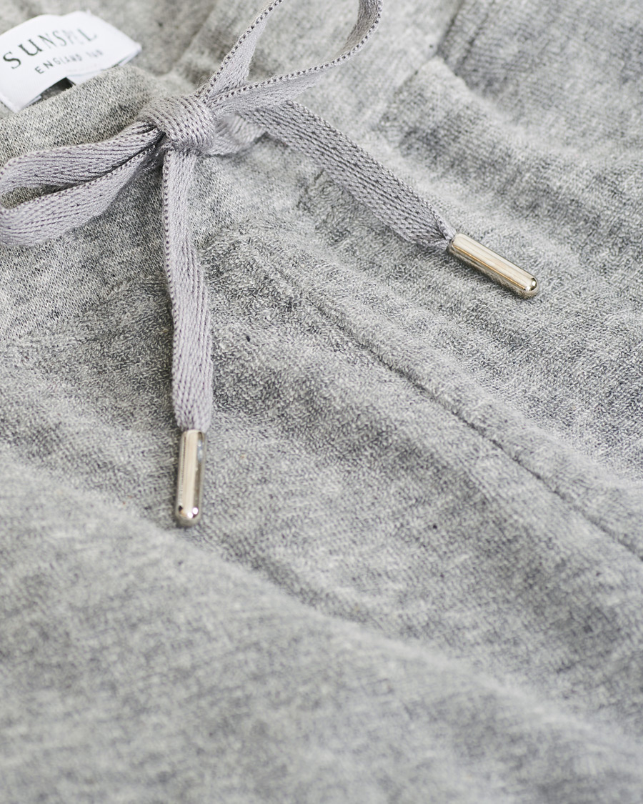 Heren | Korte broek | Sunspel | Organic Cotton Towelling Shorts Grey Melange