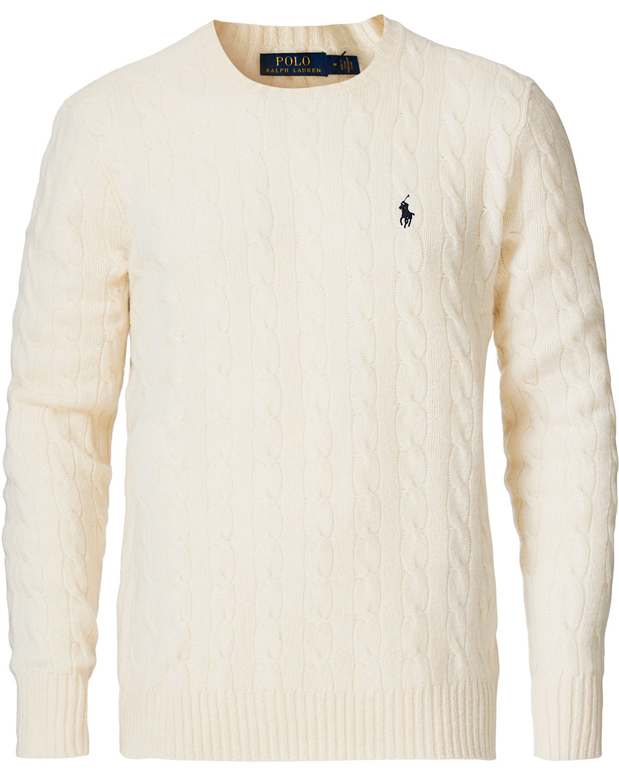 Heren | Truien | Polo Ralph Lauren | Wool/Cashmere Cable Sweater Cream
