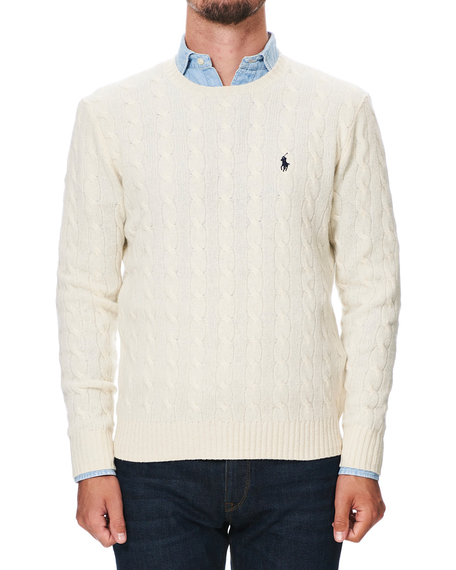 Heren | Truien | Polo Ralph Lauren | Wool/Cashmere Cable Sweater Cream