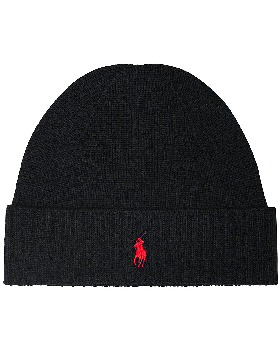 Heren | Polo Ralph Lauren Merino Wool Beanie Polo Black | Polo Ralph Lauren | Merino Wool Beanie Polo Black
