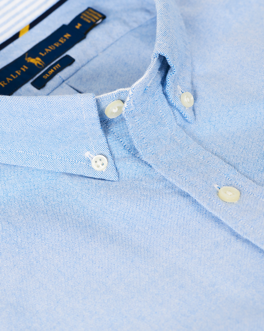 Heren | Overhemden | Polo Ralph Lauren | Slim Fit Contrast Oxford Shirt Light Blue