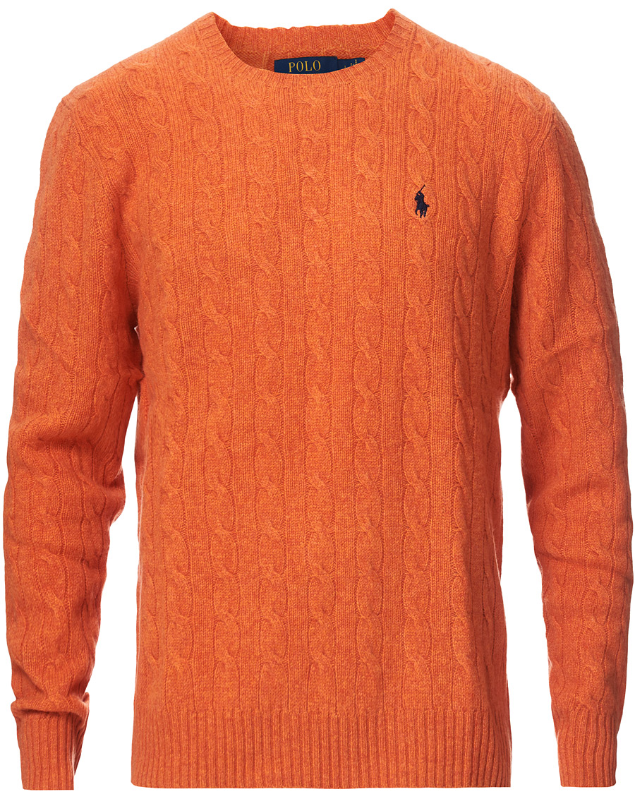 Heren | Truien | Polo Ralph Lauren | Wool/Cashmere Cable Crew Neck Pullover Orange Heather