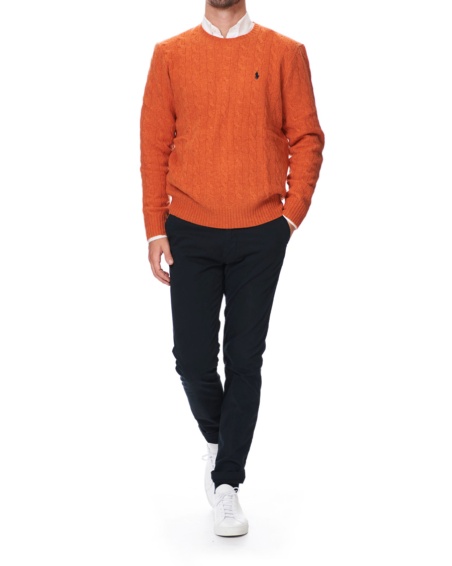 Heren | Truien | Polo Ralph Lauren | Wool/Cashmere Cable Crew Neck Pullover Orange Heather