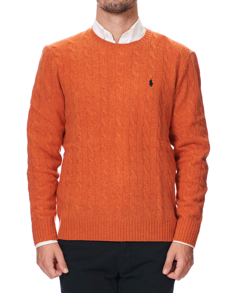 Heren | Truien | Polo Ralph Lauren | Wool/Cashmere Cable Crew Neck Pullover Orange Heather