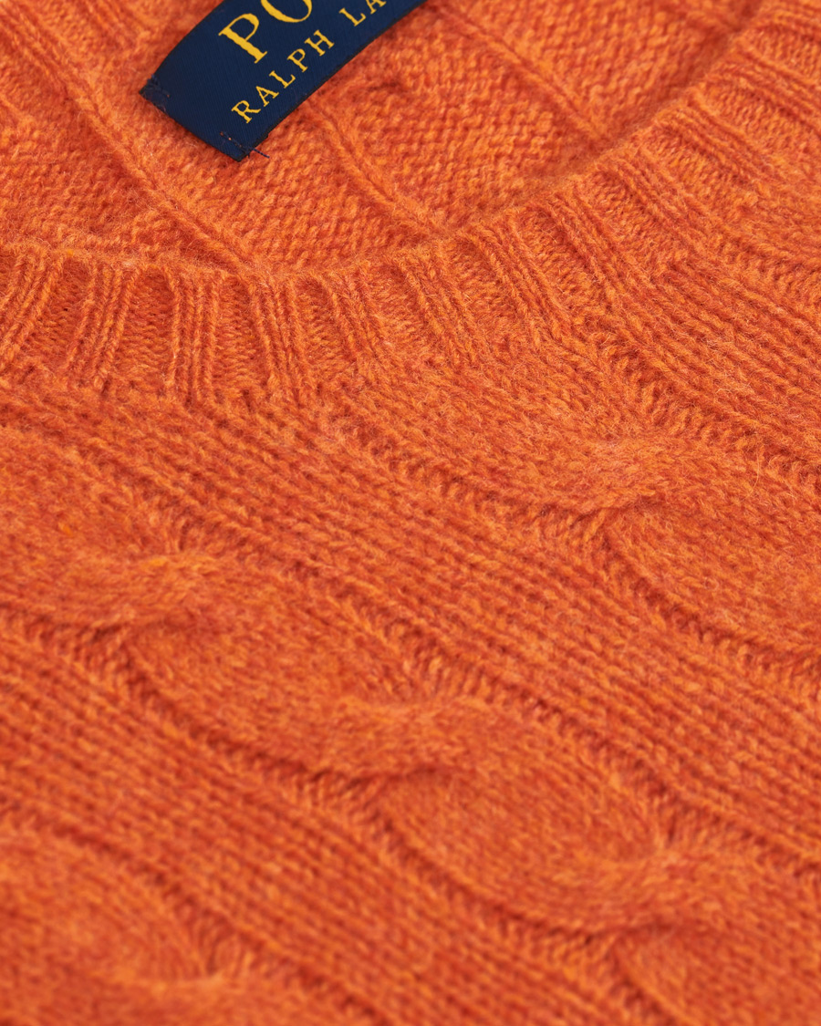 Heren | Truien | Polo Ralph Lauren | Wool/Cashmere Cable Crew Neck Pullover Orange Heather