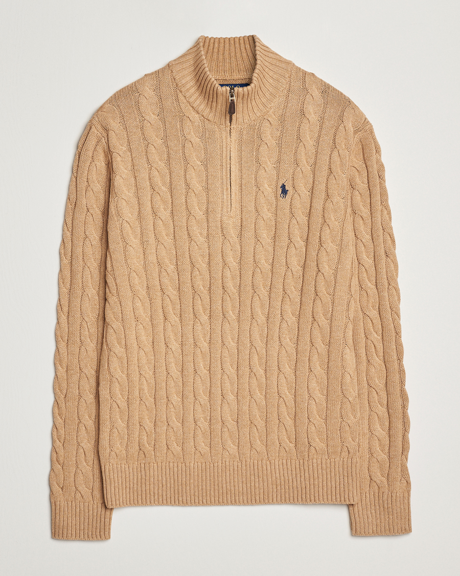 Heren | Truien | Polo Ralph Lauren | Cotton Cable Half Zip Camel Melange