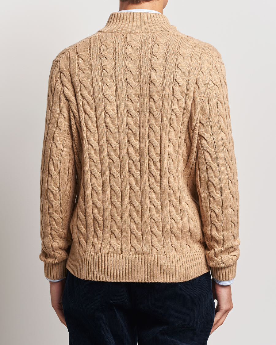 Heren | Truien | Polo Ralph Lauren | Cotton Cable Half Zip Camel Melange