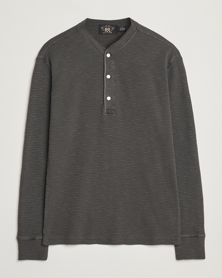 Heren | Truien | RRL | Long Sleeve Henley Faded Black