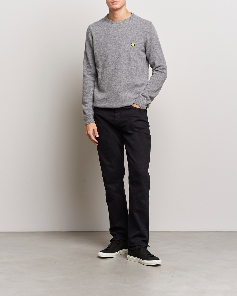 Heren | Truien | Lyle & Scott | Lambswool Crew Neck Pullover Mid Grey Melange