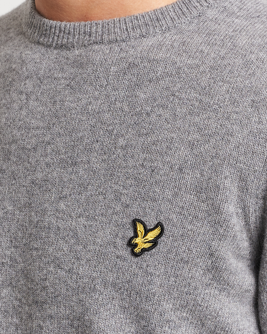 Heren | Truien | Lyle & Scott | Lambswool Crew Neck Pullover Mid Grey Melange