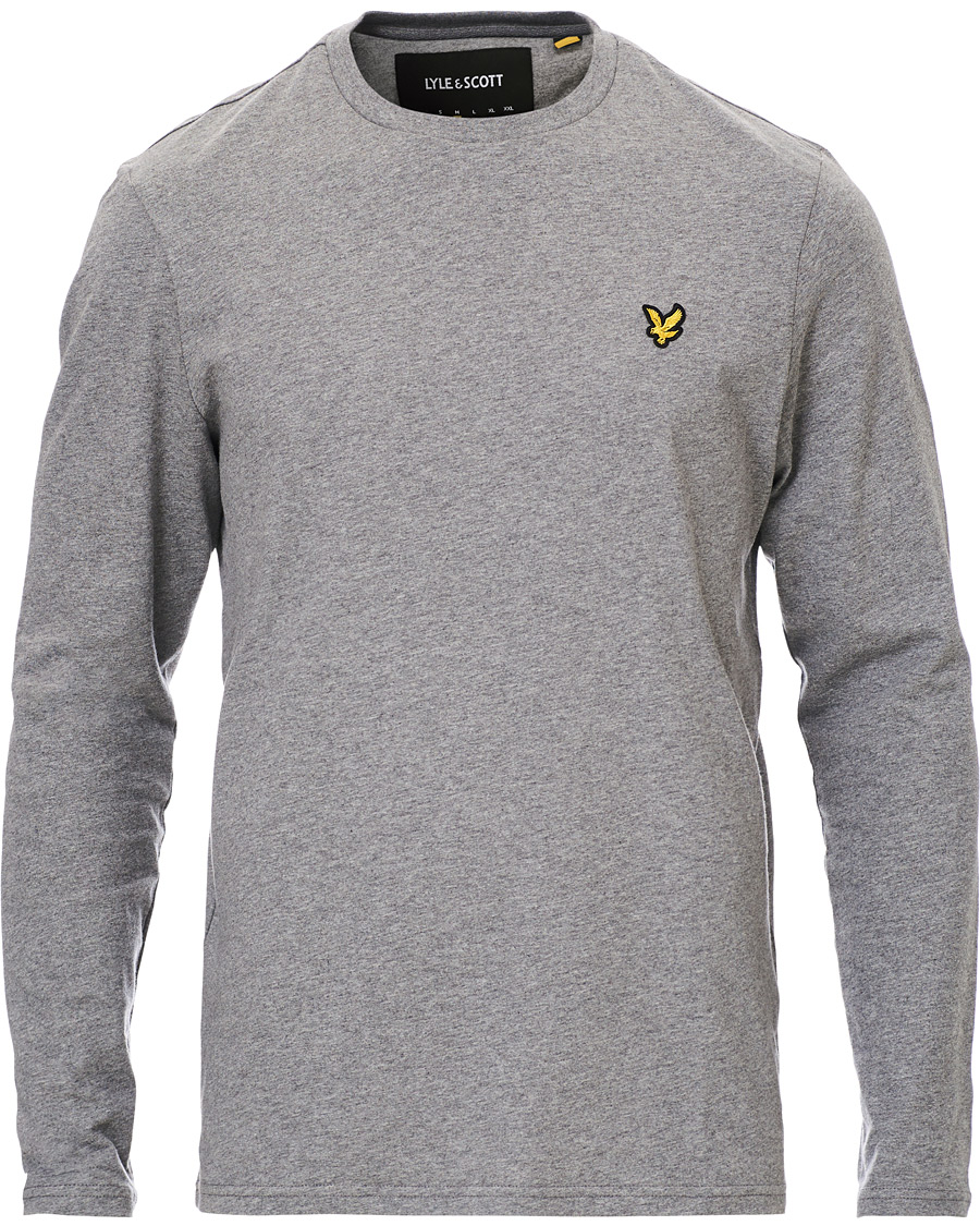 Heren | T-shirts | Lyle & Scott | Long Sleeve Crew Neck Tee Mid Grey Marl