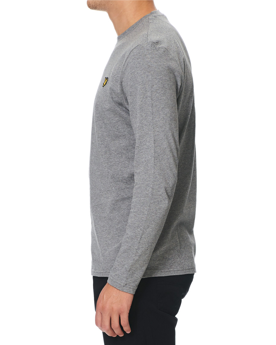 Heren | T-shirts | Lyle & Scott | Long Sleeve Crew Neck Tee Mid Grey Marl