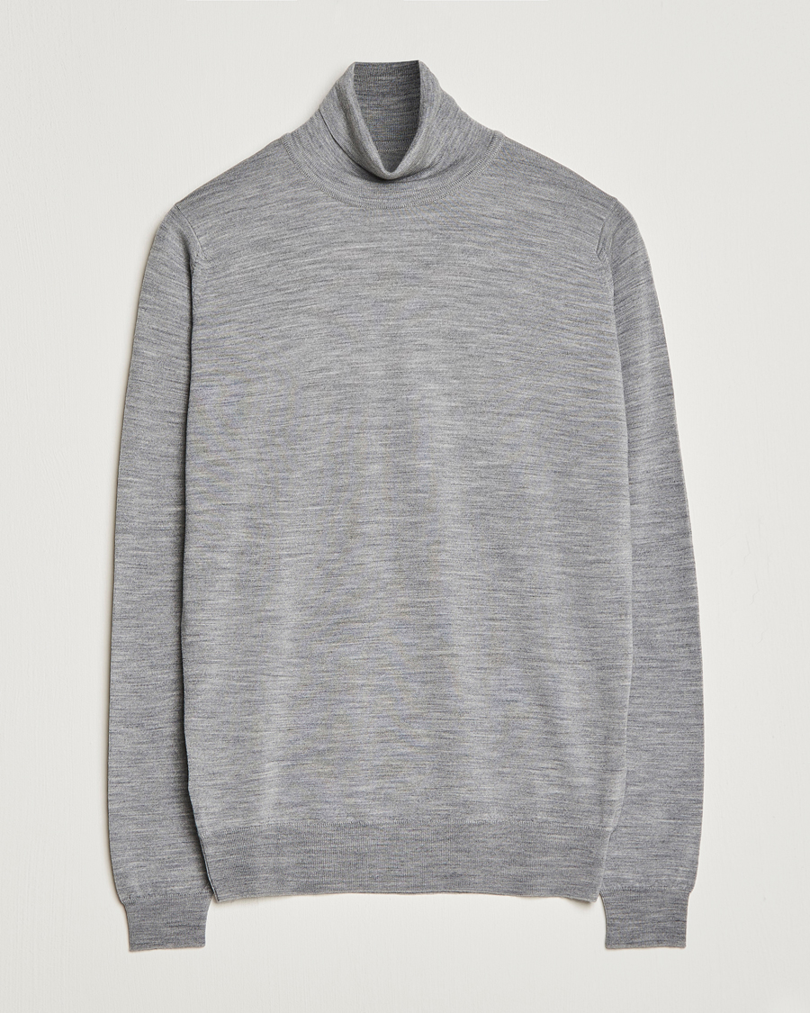 Heren | Truien | John Smedley | Cherwell Extra Fine Merino Rollneck Silver