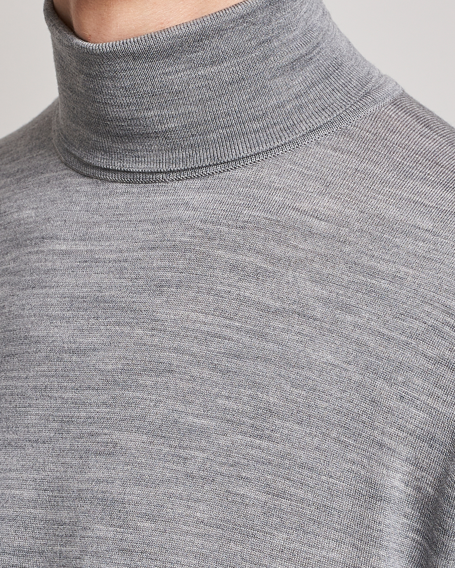 Heren | Truien | John Smedley | Cherwell Extra Fine Merino Rollneck Silver