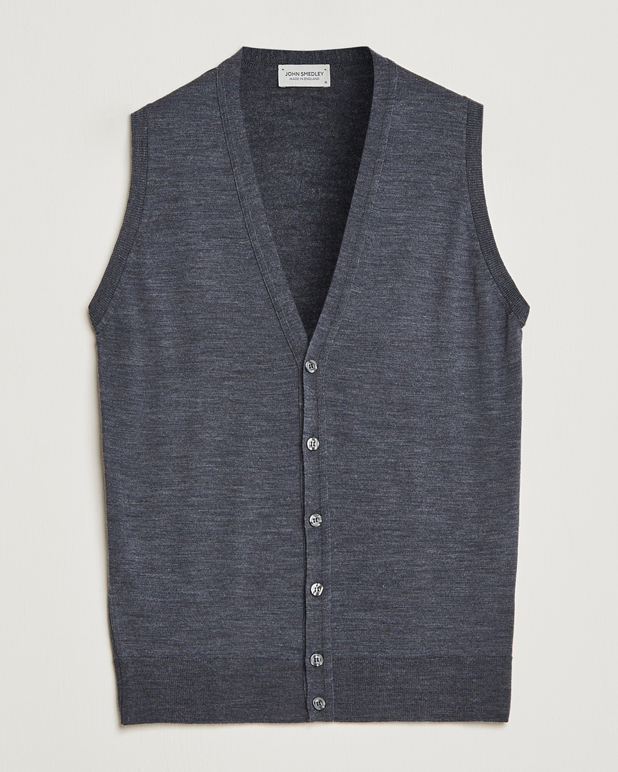 Heren | Truien | John Smedley | Huntswood Slim Fit Waistcoat Charcoal