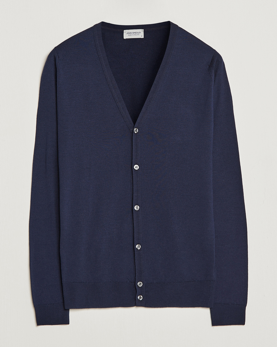 Heren | Truien | John Smedley | Petworth Extra Fine Merino Cardigan Midnight