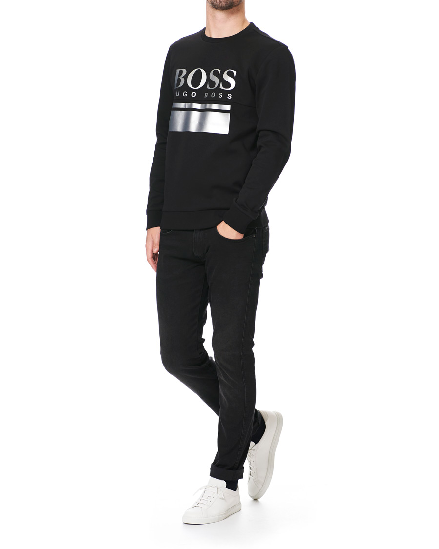 Heren | Truien | BOSS GREEN | BOSS Athleisure Salbo Crew Neck Sweater Black/Silver