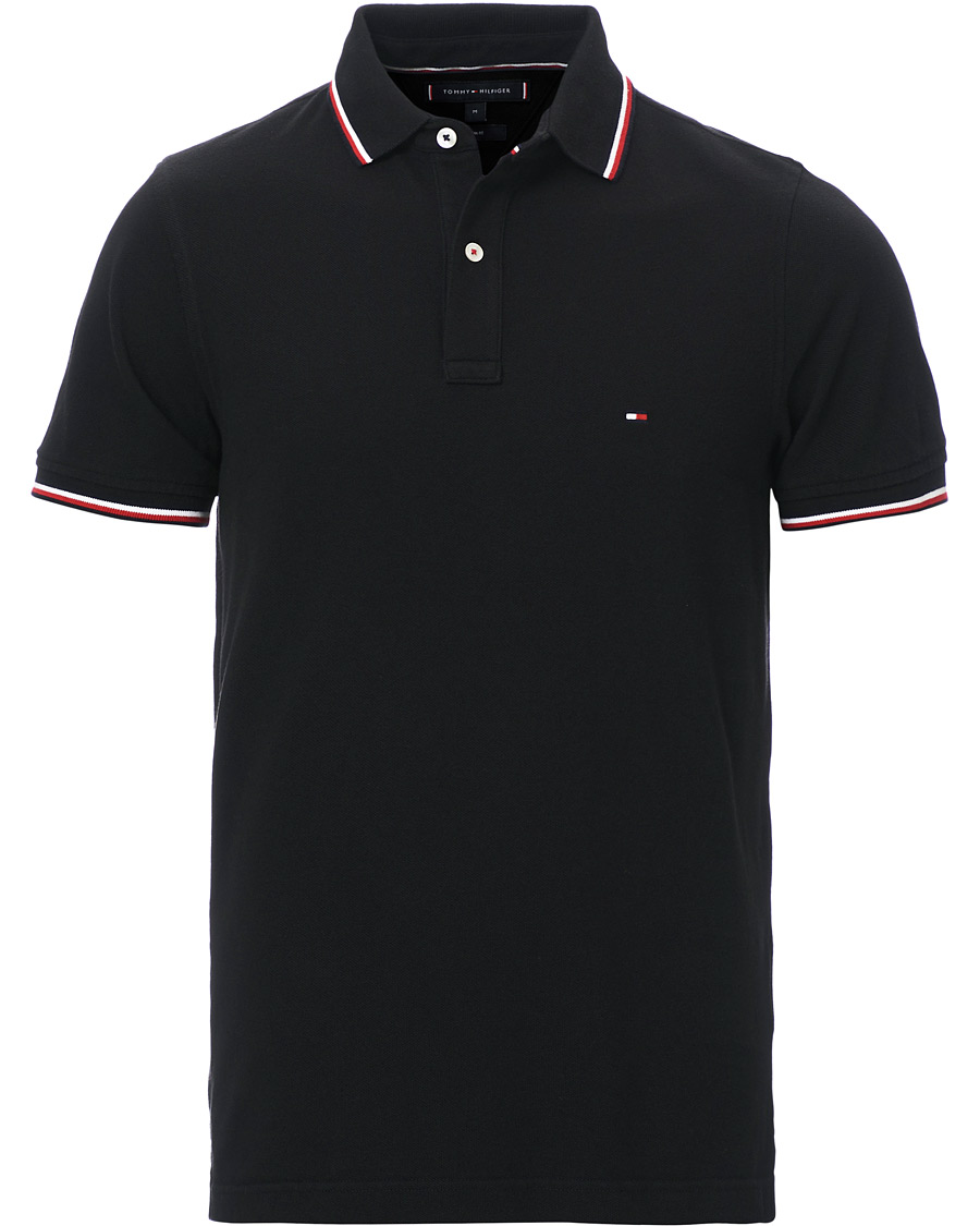 Heren | Polo's | Tommy Hilfiger | Slim Fit Tipped Polo Black