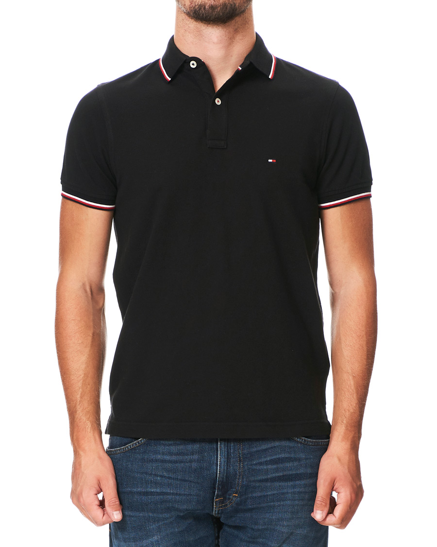 Heren | Polo's | Tommy Hilfiger | Slim Fit Tipped Polo Black