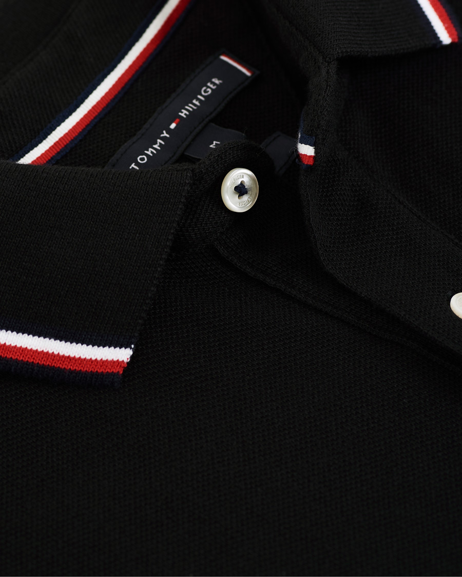 Heren | Polo's | Tommy Hilfiger | Slim Fit Tipped Polo Black