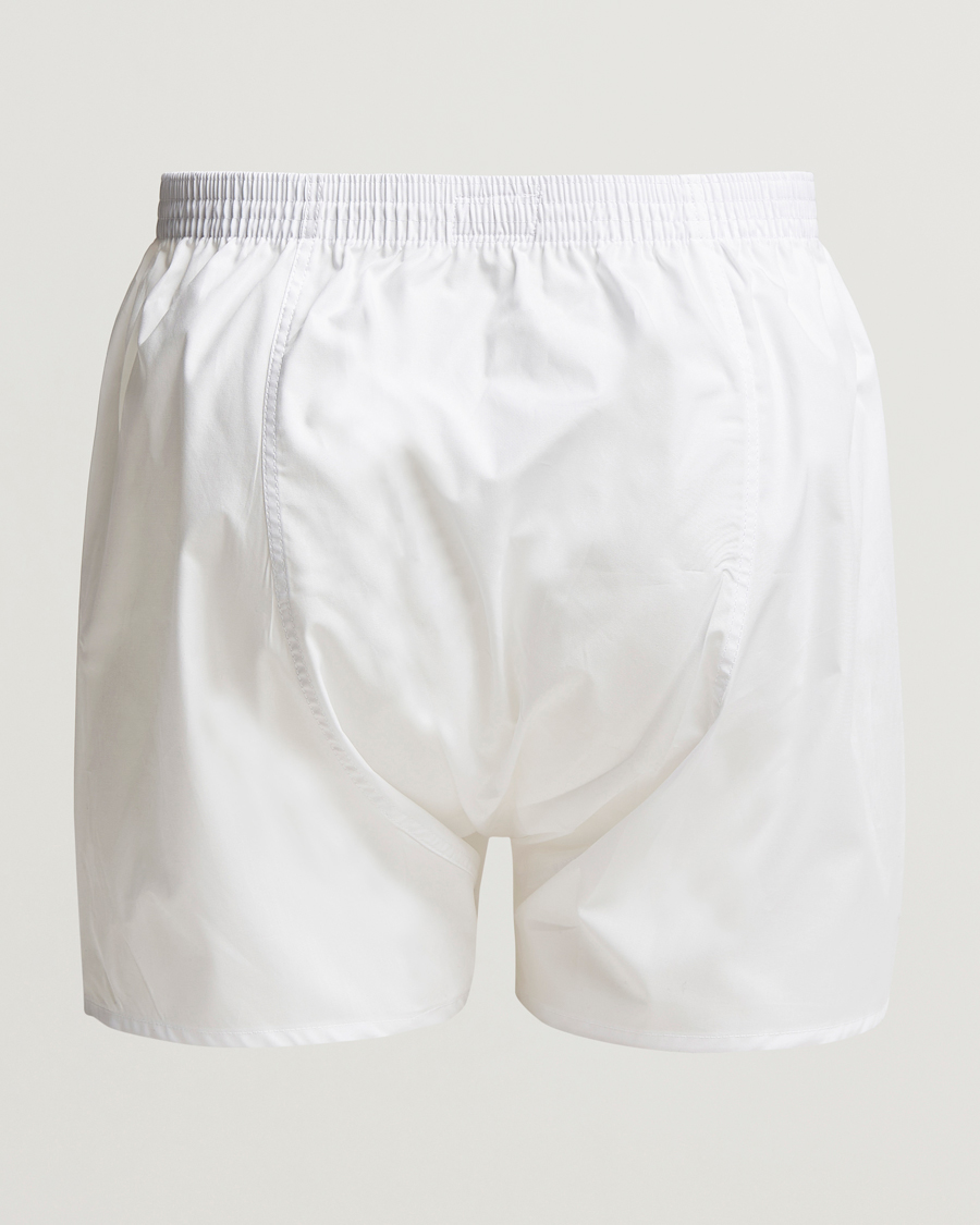 Heren | Derek Rose | Derek Rose | Classic Fit Cotton Boxer Shorts White