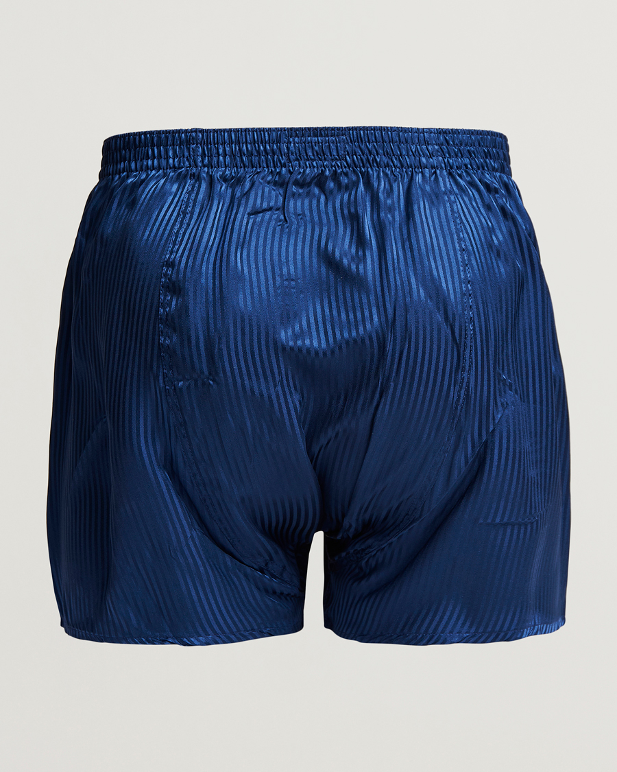 Heren | Boxershorts | Derek Rose | Classic Fit Silk Boxer Shorts Navy
