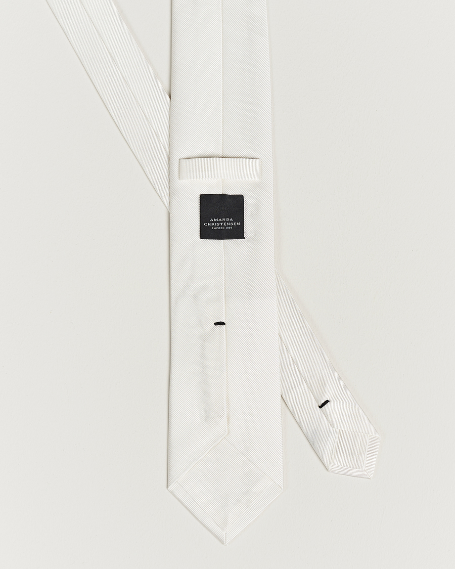 Heren | Stropdassen | Amanda Christensen | Plain Classic Tie 8 cm White