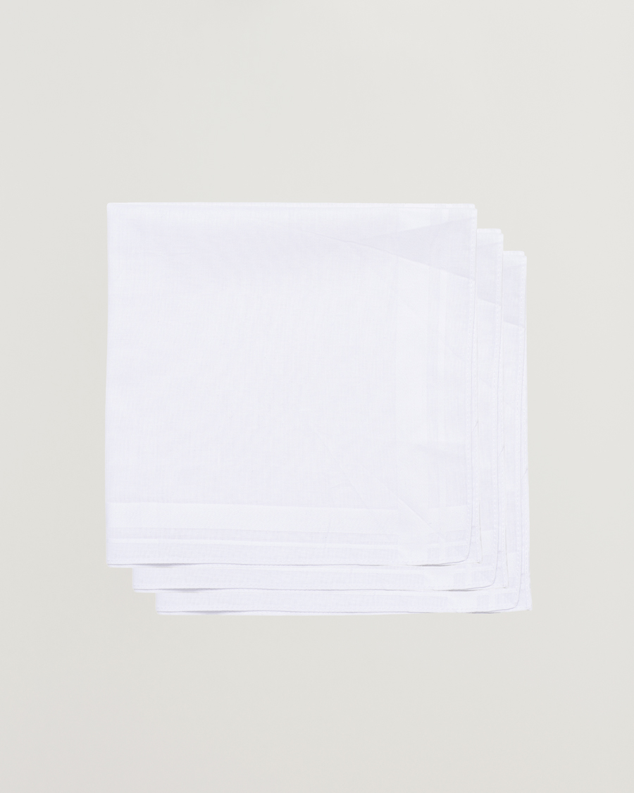 Heren | Pochets | Amanda Christensen | 3-Pack Cotton Pocket Square White