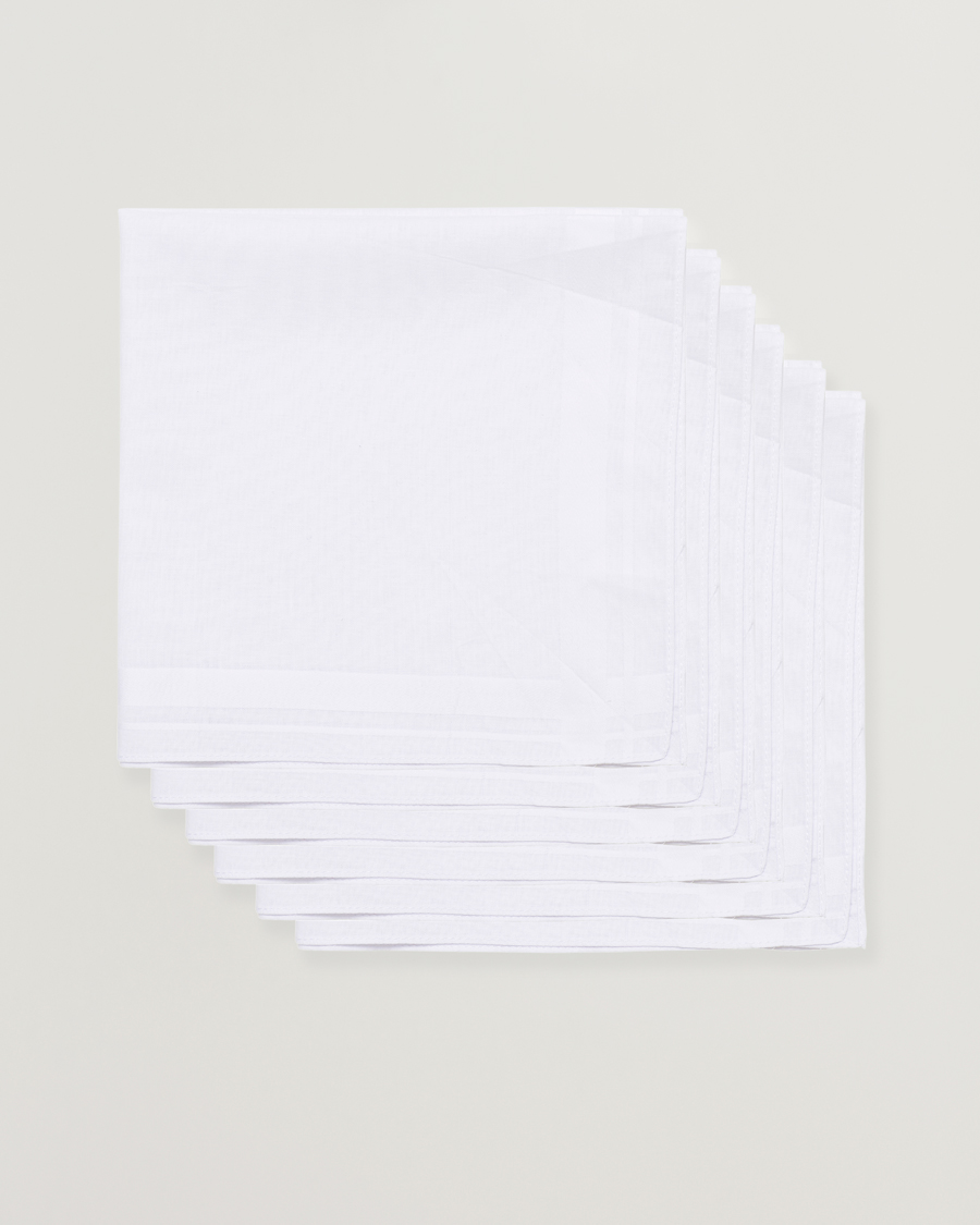 Heren | Pochets | Amanda Christensen | 6-pack Cotton Pocket Square White