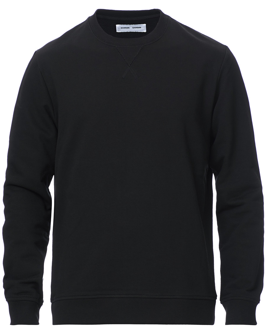 Heren | Truien | Samsøe Samsøe | Samsøe & Samsøe Hugo Organic Cotton Crew Neck Sweat Black