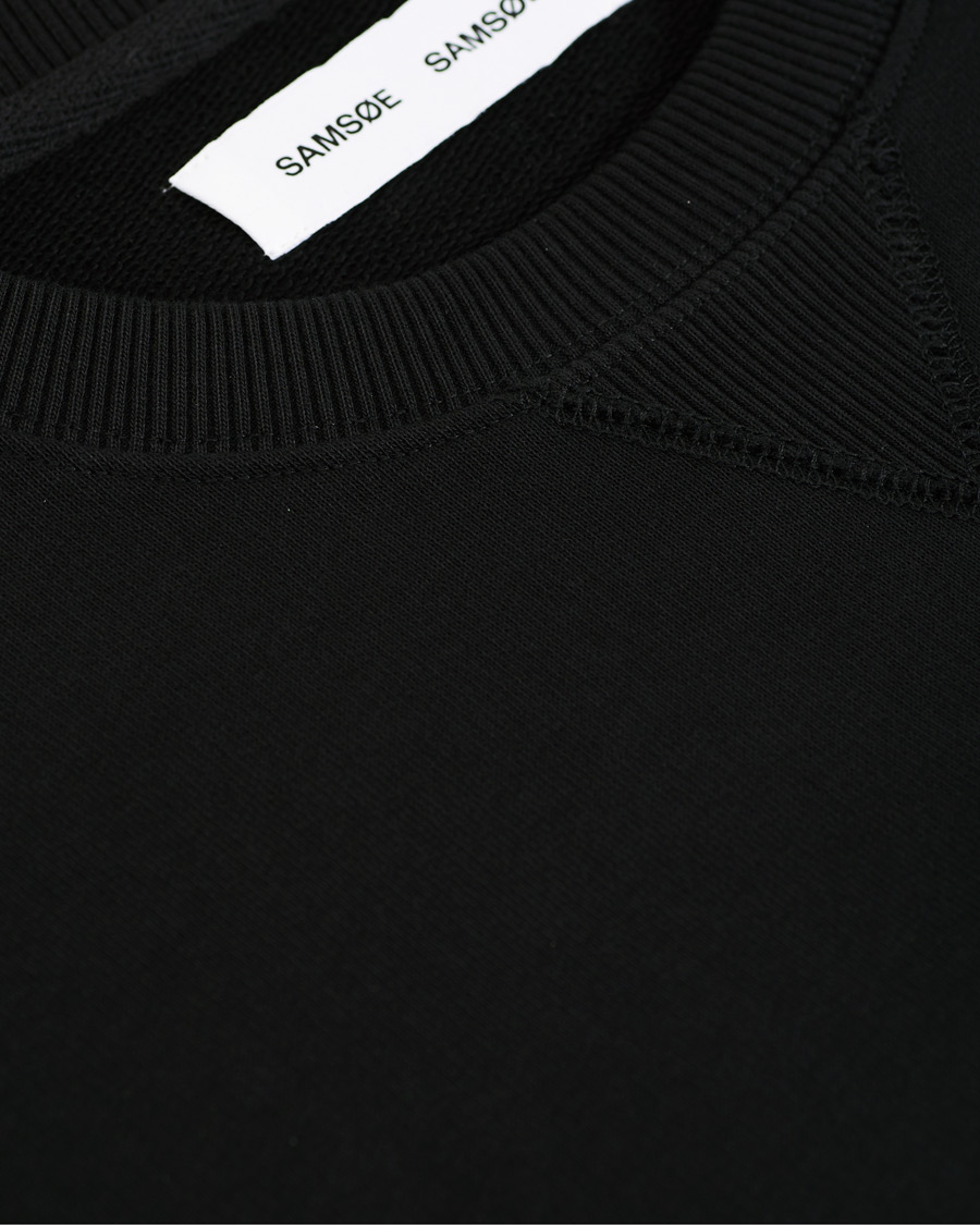 Heren | Truien | Samsøe Samsøe | Samsøe & Samsøe Hugo Organic Cotton Crew Neck Sweat Black