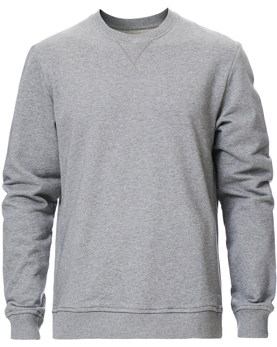 Heren | Truien | Samsøe Samsøe | Samsøe & Samsøe Hugo Organic Cotton Crew Neck Sweat Grey Mel